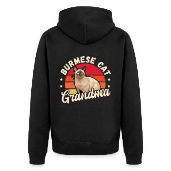 Birmanie mamie Birmanie chat chats birmans cadeau - Veste à capuche bio Premium Unisexe - noir - Dos - Nico (187cm)