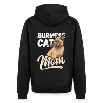 Burmese Mom Burma Katze Burma-Katzen Geschenk - Unisex Premium Bio Zip Hoodie - Schwarz - Hinten - Nico (187cm)