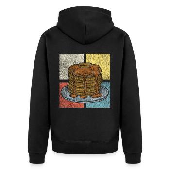 Pancake Lover Kids Retro Vintage - Unisex Premium Bio Zip Hoodie - Schwarz - Hinten - Nico (187cm)