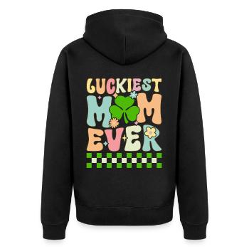 Groovy St. Patrick’s Day Maman irlandaise - Veste à capuche bio Premium Unisexe - noir - Dos - Nico (187cm)