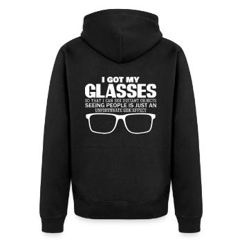 Misanthrope Lunettes Lunettes Optique - Veste à capuche bio Premium Unisexe - noir - Dos - Nico (187cm)