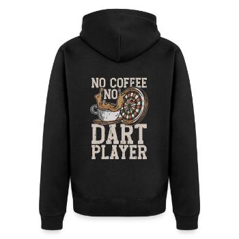 Dart Player No Coffee No Dart Playing Coffee Lover - Unisex Premium Bio Zip Hoodie - Schwarz - Hinten - Nico (187cm)