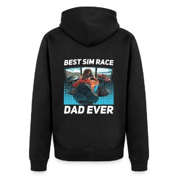 Simulator Cockpit Esports Sim Racing - Unisex Premium Organic Zip Hoodie - black - Back - Nico (187cm)