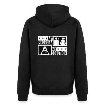 Clergy Lover My Problem My Solution Pictogram Mom - Unisex Premium Organic Zip Hoodie - black - Back - Nico (187cm)