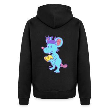 Rongeur, Rat, Fromage, Roi, Souris, Animaux Domestiques, Enfant - Veste à capuche bio Premium Unisexe - noir - Dos - Nico (187cm)