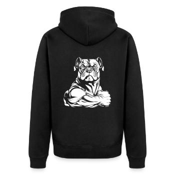 American Bully - Unisex Premium Organic Zip Hoodie - black - Back - Nico (187cm)