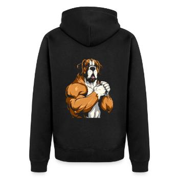 Saint Bernard Cool - Unisex Premium Organic Zip Hoodie - black - Back - Nico (187cm)