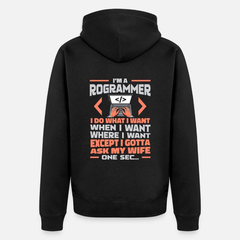 Developer, Coder, Programmer - Unisex Premium Organic Zip Hoodie - black