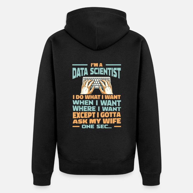 Data Science Data Analyst - Unisex Premium Organic Zip Hoodie - black