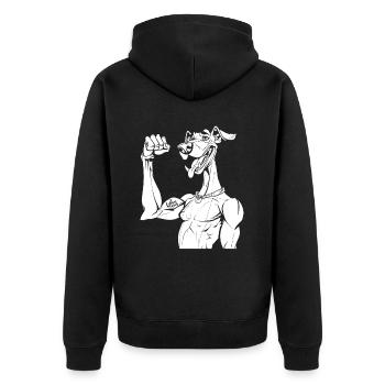 Greyhound Greyhound Biceps Tattoo I Love Mom - Unisex Premium Organic Zip Hoodie - black - Back - Nico (187cm)