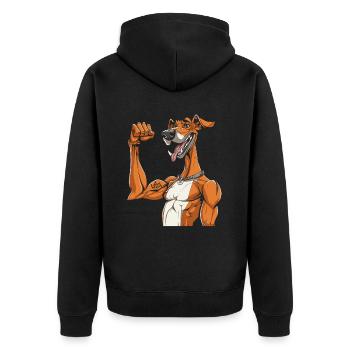 Greyhound Windhund I Love Mom - Unisex Premium Organic Zip Hoodie - black - Back - Nico (187cm)