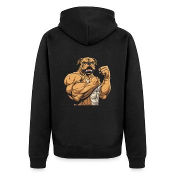 Bouledogue de fitness - Veste à capuche bio Premium Unisexe - noir - Dos - Nico (187cm)