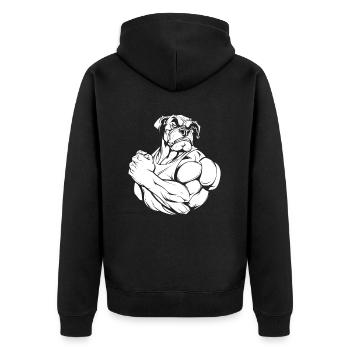 Bouledogue de fitness - Veste à capuche bio Premium Unisexe - noir - Dos - Nico (187cm)