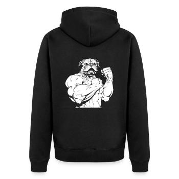 Bouledogue de fitness - Veste à capuche bio Premium Unisexe - noir - Dos - Nico (187cm)
