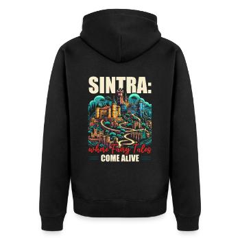 Sintra Portugal Voyage Vacances Pays Portugais - Veste à capuche bio Premium Unisexe - noir - Dos - Nico (187cm)