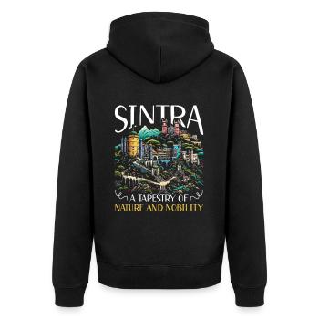 Sintra Portugal Voyage Vacances Pays Portugais - Veste à capuche bio Premium Unisexe - noir - Dos - Nico (187cm)