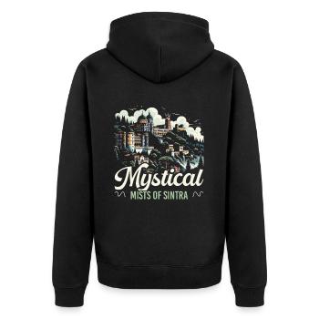 Sintra Portugal Voyage Vacances Pays Portugais - Veste à capuche bio Premium Unisexe - noir - Dos - Nico (187cm)