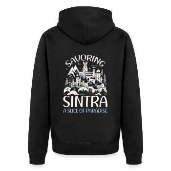 Sintra Portugal Voyage Vacances Pays Portugais - Veste à capuche bio Premium Unisexe - noir - Dos - Nico (187cm)