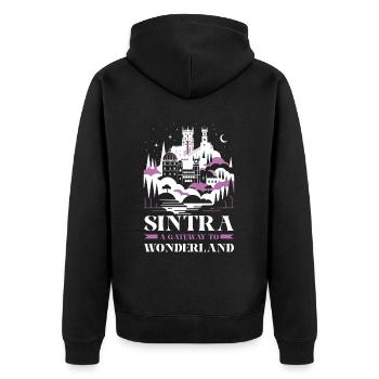 Sintra Portugal Voyage Vacances Pays Portugais - Veste à capuche bio Premium Unisexe - noir - Dos - Nico (187cm)