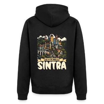 Sintra Portugal Voyage Vacances Pays Portugais - Veste à capuche bio Premium Unisexe - noir - Dos - Nico (187cm)