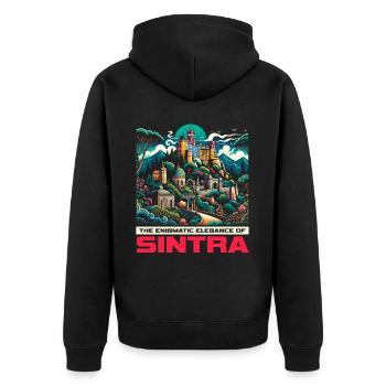 Sintra Portugal Voyage Vacances Pays Portugais - Veste à capuche bio Premium Unisexe - noir - Dos - Nico (187cm)