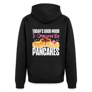 Pancake Lover Kids Today's Good - Unisex Premium Bio Zip Hoodie - Schwarz - Hinten - Nico (187cm)