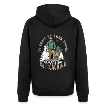 Géocache - Veste à capuche bio Premium Unisexe - noir - Dos - Nico (187cm)