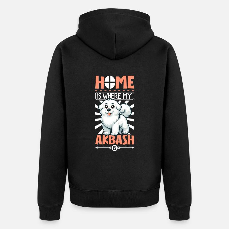 Zuhause - Akbas - Unisex Premium Bio Zip Hoodie - Schwarz