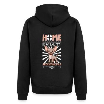 Home - Argentine Pila - Unisex Premium Organic Zip Hoodie - black - Back - Nico (187cm)