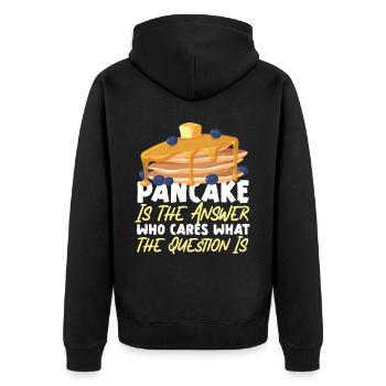 Pancake Lover Kids Pancake Is The - Unisex Premium Organic Zip Hoodie - black - Back - Nico (187cm)