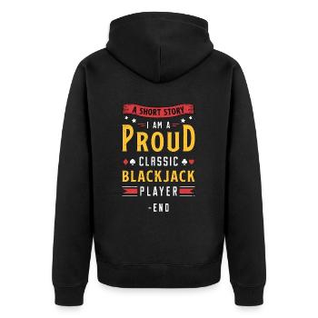 Blackjack classique Une histoire courte Je suis un joueur de cartes - Veste à capuche bio Premium Unisexe - noir - Dos - Nico (187cm)