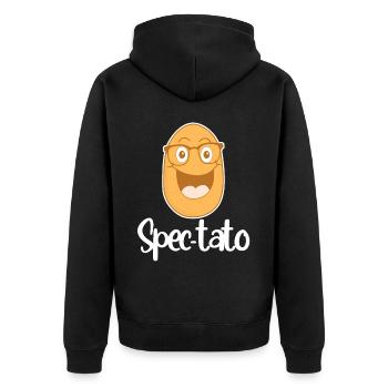 Potato Glasses Spectacles Opticals - Unisex Premium Organic Zip Hoodie - black - Back - Nico (187cm)