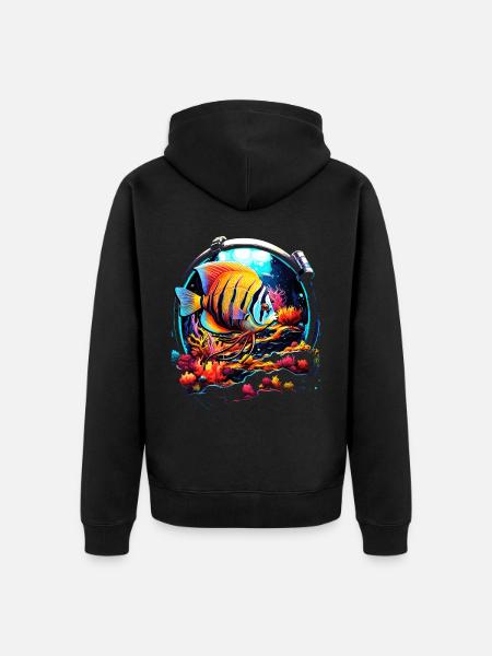 Angelfish - Unisex Premium Organic Zip Hoodie - black