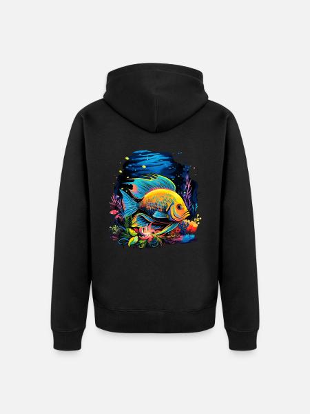 Angelfish - Unisex Premium Organic Zip Hoodie - black