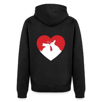 Lapin d’amour coeur lapin de Pâques lapin de Pâques - Veste à capuche bio Premium Unisexe - noir - Dos - Nico (187cm)