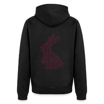 Coeur Lapin Amour Lapin de Pâques Lapin Pâques - Veste à capuche bio Premium Unisexe - noir - Dos - Nico (187cm)