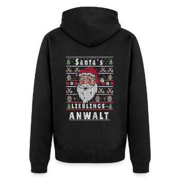 Noël laid Père Noël PRÉFÉRÉ Avocat - Veste à capuche bio Premium Unisexe - noir - Dos - Nico (187cm)
