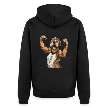 Fitness Wheaten Terrier Dog - Unisex Premium Organic Zip Hoodie - black - Back - Nico (187cm)