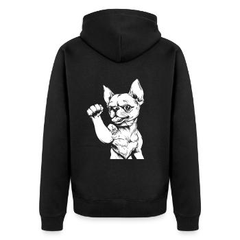 Chihuahua I Love Mom - Unisex Premium Bio Zip Hoodie - Schwarz - Hinten - Nico (187cm)