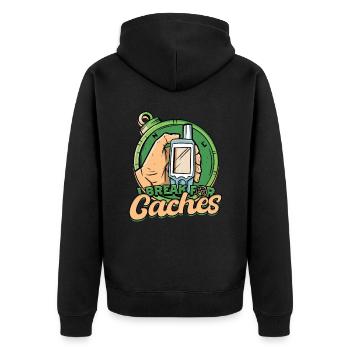 Géocache - Veste à capuche bio Premium Unisexe - noir - Dos - Nico (187cm)