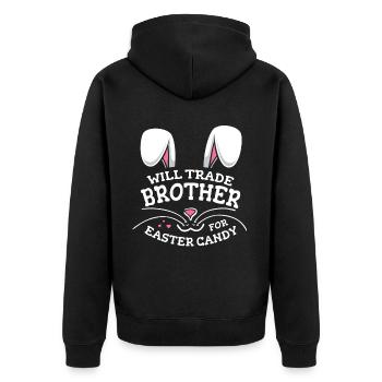 Échangera son frère contre des bonbons de Pâques - Veste à capuche bio Premium Unisexe - noir - Dos - Nico (187cm)
