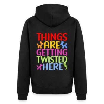 Balloon Animal Balloon Twisting - Unisex Premium Organic Zip Hoodie - black - Back - Nico (187cm)