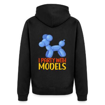 Balloon Animal Balloon Twisting - Unisex Premium Organic Zip Hoodie - black - Back - Nico (187cm)