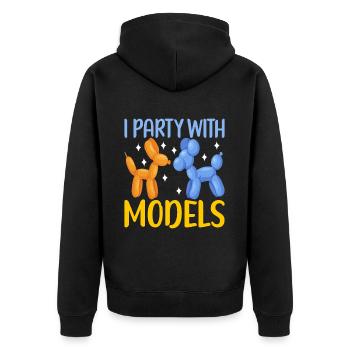 Balloon Animal Balloon Twisting - Unisex Premium Organic Zip Hoodie - black - Back - Nico (187cm)