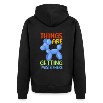 Balloon Animal Balloon Twisting - Unisex Premium Organic Zip Hoodie - black - Back - Nico (187cm)