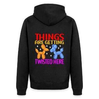 Balloon Animal Balloon Twisting - Unisex Premium Organic Zip Hoodie - black - Back - Nico (187cm)
