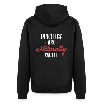 Les diabétiques sont naturellement sucrés - Veste à capuche bio Premium Unisexe - noir - Dos - Nico (187cm)