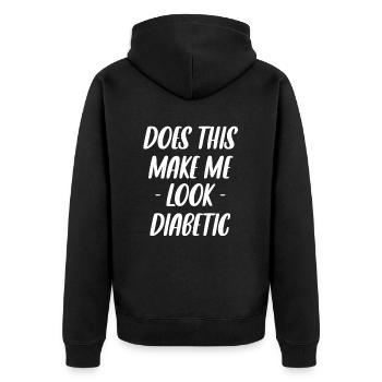 Lässt Mich Das So Aussehen, Als Würde Ich - Unisex Premium Bio Zip Hoodie - Schwarz - Hinten - Nico (187cm)
