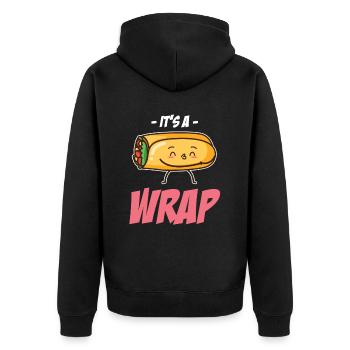 It's A Wrap Burrito Wortspiele Mexikanische - Unisex Premium Bio Zip Hoodie - Schwarz - Hinten - Nico (187cm)