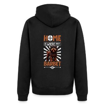 Home - French Water Dog - Unisex Premium Organic Zip Hoodie - black - Back - Nico (187cm)